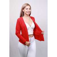 WOMEN LISO CIERRE BOLSILLO BLAZER DAMA