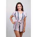 ROMANTIC RAYAS BOTONES LAZOS ENTERITO SHORT M/CORTA