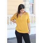 VARIETY ENCAJE PECHO BOTONES CORTA 1 BOLSILLO BLUSA CHALIS