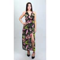 WINNY MAXIVESTIDO GASA FLORES CINTURA ESCOTE