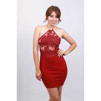 NAYU BORDADO PECHO VESTIDO TUBO CORTO