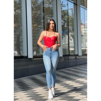 SOHANNA NABRYT 1 BOTON PLIEGUES PANTALON JEANS