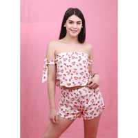 ATTIS CONJUNTO SHORT FLORES 2 PIEZAS AMARRE HOMBROS