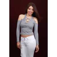 ZEPPELYNA OJALES PECHO ESCOTE HOMBROS CROP RIB M/LARGA